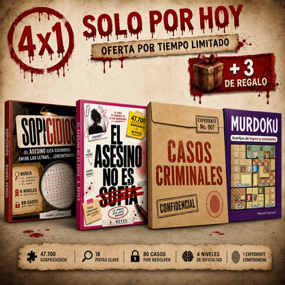 4X1 | El Asesino no es Sofía: El Enigma de los 47.700 Sospechosos + 3 Libros de Regalo