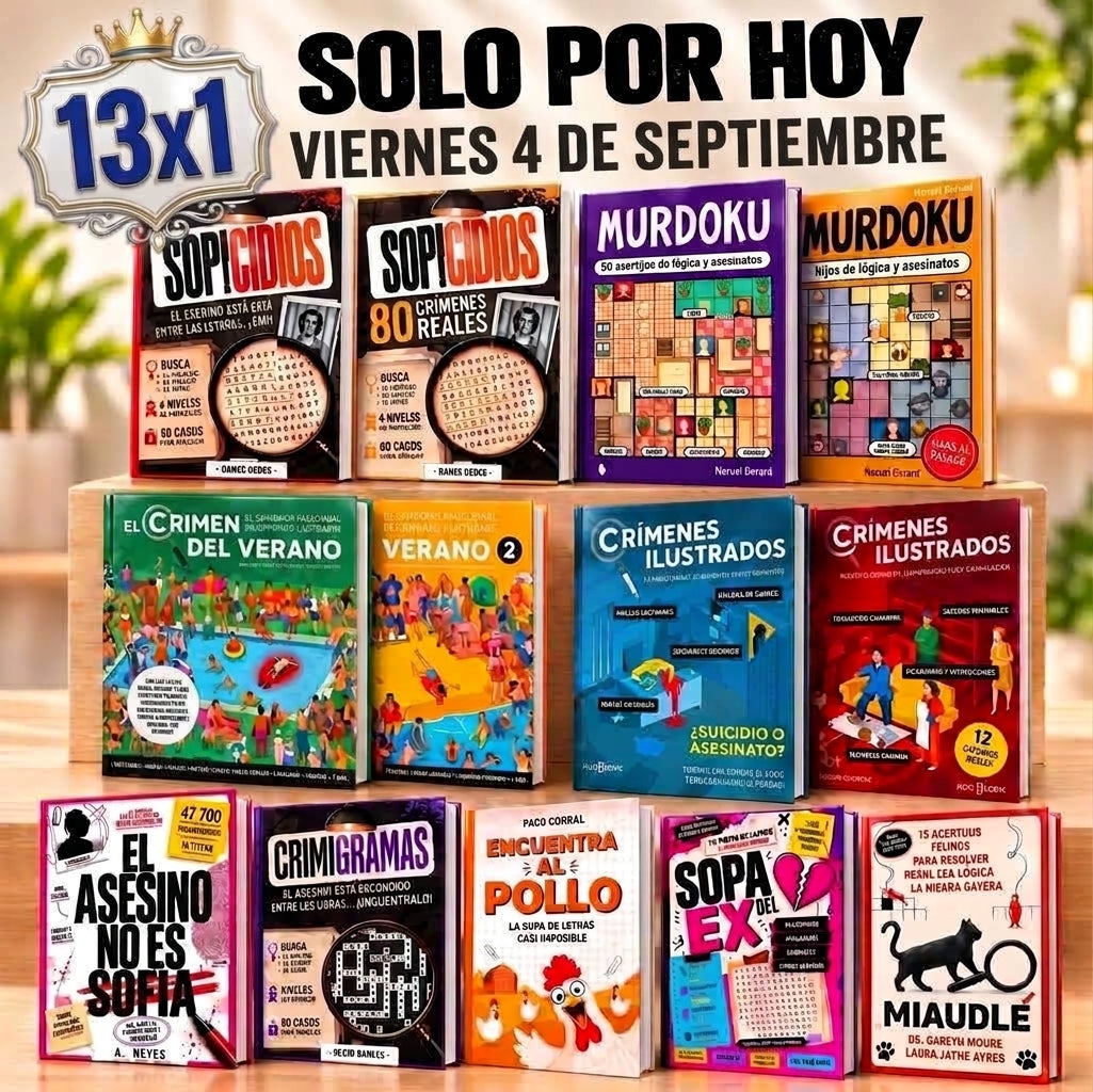 13x1 | +800 Enigmas, Casos Criminales Argentinos, Acertijos y Juegos de Lógica